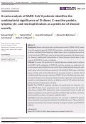 Cover page: A meta‐analysis of SARS‐CoV‐2 patients identifies the combinatorial significance of D‐dimer, C‐reactive protein, lymphocyte, and neutrophil values as a predictor of disease severity