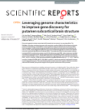 Cover page: Leveraging genome characteristics to improve gene discovery for putamen subcortical brain structure.