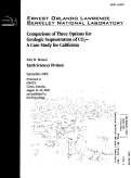 Cover page: Comparison of Three Options for Geologic Sequestration of CO2- A Case Study for California