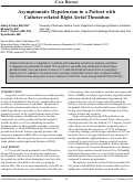 Cover page: Asymptomatic Hypotension in a Patient with Catheter-related Right Atrial Thrombus