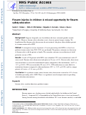 Cover page: Firearm injuries in children: a missed opportunity for firearm safety education