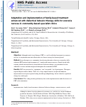 Cover page: Adaptation and implementation of family-based treatment enhanced with dialectical behavior therapy skills for anorexia nervosa in community-based specialist clinics.