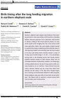 Cover page: Birth timing after the long feeding migration in northern elephant seals