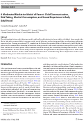 Cover page: A Moderated Mediation Model of Parent–Child Communication, Risk Taking, Alcohol Consumption, and Sexual Experience in Early Adulthood