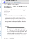 Cover page: Observed Emotions as Predictors of Quality of Kindergartners Social Relationships.