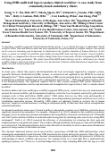 Cover page: Using EHR audit trail logs to analyze clinical workflow: A case study from community-based ambulatory clinics.