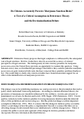 Cover page: Do Citizens Accurately Perceive Marijuana Sanction Risks? A Test of a Critial Assumption in Deterrence Theory and the Decriminalization Debate