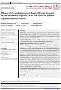 Cover page: Efficacy of the oral supplement, Equine Omega Complete, for the prevention of gastric ulcers and alpha-tocopherol supplementation in horses.