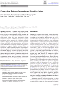 Cover page: Connections Between Insomnia and Cognitive Aging