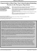 Cover page: Characteristics of Real-Time, Non-Critical Incident Debriefing Practices in the Emergency Department