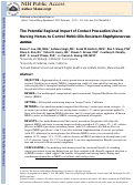 Cover page: The Potential Regional Impact of Contact Precaution Use in Nursing Homes to Control Methicillin-Resistant Staphylococcus aureus