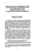 Cover page: The Causation of Material Injury: Changes in the Antidumping and Countervailing Duty Investigations of the International Trade Commission