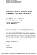 Cover page: Validation of Daganzo's Behavioral Theory of Multi-Lane Traffic Flow: Final Report