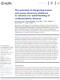 Cover page: The potential of integrating human and mouse discovery platforms to advance our understanding of cardiometabolic diseases