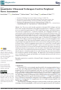 Cover page: Quantitative Ultrasound Techniques Used for Peripheral Nerve Assessment