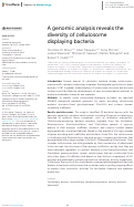 Cover page: A genomic analysis reveals the diversity of cellulosome displaying bacteria.