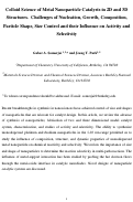 Cover page: Colloid Science of Metal Nanoparticle Catalysts in 2D and 3D Structures.  Challenges of Nucleation, Growth, Composition, Particle Shape, Size Control and their Influence on Activity and Selectivity