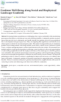 Cover page: Gardener Well-Being along Social and Biophysical Landscape Gradients