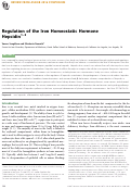 Cover page: Regulation of the Iron Homeostatic Hormone Hepcidin