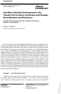 Cover page: Gay Men’s Identity Development in the Twenty-First Century: Continuity and Change, Normalization and Resistance