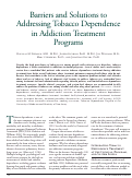 Cover page: Barriers and solutions to addressing tobacco dependence in addiction treatment programs.