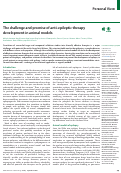 Cover page: The challenge and promise of anti-epileptic therapy development in animal models