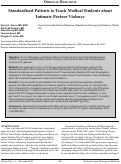 Cover page: Standardized Patients to Teaching Medical Students about Intimate Partner Violence