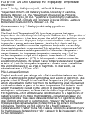 Cover page: FAT or FiTT: Are Anvil Clouds or the Tropopause Temperature Invariant?