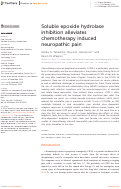 Cover page: Soluble epoxide hydrolase inhibition alleviates chemotherapy induced neuropathic pain