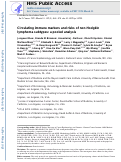 Cover page: Circulating immune markers and risks of non-Hodgkin lymphoma subtypes: A pooled analysis.