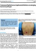 Cover page: Cutaneous Staphylococcus lugdunensis infection: an emerging bacterial pathogen