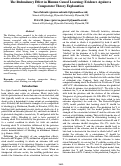 Cover page: The Redundancy Effect in Human Causal Learning: Evidence Against a
Comparator Theory Explanation