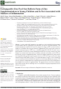 Cover page: Exchangeable Zinc Pool Size Reflects Form of Zinc Supplementation in Young Children and Is Not Associated with Markers of Inflammation