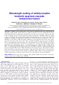 Cover page: Wavelength Scaling of Widely-Tunable Terahertz Quantum-Cascade Metasurface Lasers