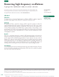 Cover page: Removing high-frequency oscillations