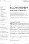 Cover page: Evaluation of the neuroprotective efficacy of the gramine derivative ITH12657 against NMDA-induced excitotoxicity in the rat retina.