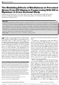 Cover page: The Mediating Effects of Mindfulness on Perceived Stress From HIV Stigma in People Living With HIV in Myanmar: A Cross-sectional Study