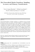 Cover page: The generalized radon transform: Sampling, accuracy and memory considerations