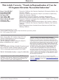 Cover page: This Article Corrects: “Trends in Regionalization of Care for ST-Segment Elevation Myocardial Infarction”