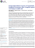 Cover page: Cortex-dependent recovery of unassisted hindlimb locomotion after complete spinal cord injury in adult rats