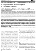 Cover page: Population Genomics: Whole-Genome Analysis of Polymorphism and Divergence in Drosophila simulans