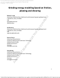 Cover page: Grinding energy modeling based on friction, plowing and shearing