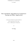 Cover page: Fast and Robust Algorithms for Compressive Sensing and Other Applications