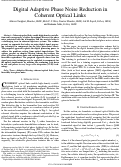 Cover page: Digital adaptive phase noise reduction in coherent optical links