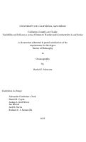 Cover page: California Coastal Low Clouds : Variability and Influences across Climate to Weather and Continental to Local Scales