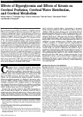 Cover page: Effects of hyperglycemia and effects of ketosis on cerebral perfusion, cerebral water distribution, and cerebral metabolism.