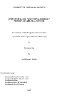 Cover page: Structural and functional roles of nebulin in skeletal muscle