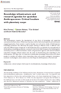 Cover page: Knowledge infrastructure and research agendas for quotidian Anthropocenes: Critical localism with planetary scope