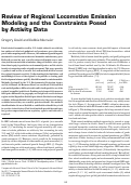 Cover page: Review of Regional Locomotive Emission Modeling and the Constraints Posed by Activity Data