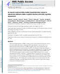 Cover page: Increased regional white matter hyperintensity volume in objectively-defined subtle cognitive decline and mild cognitive impairment